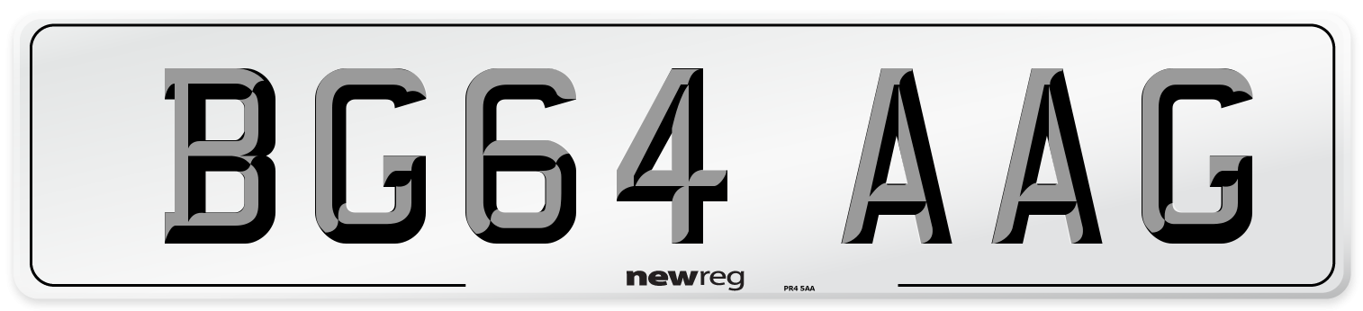 BG64 AAG Number Plate from New Reg
